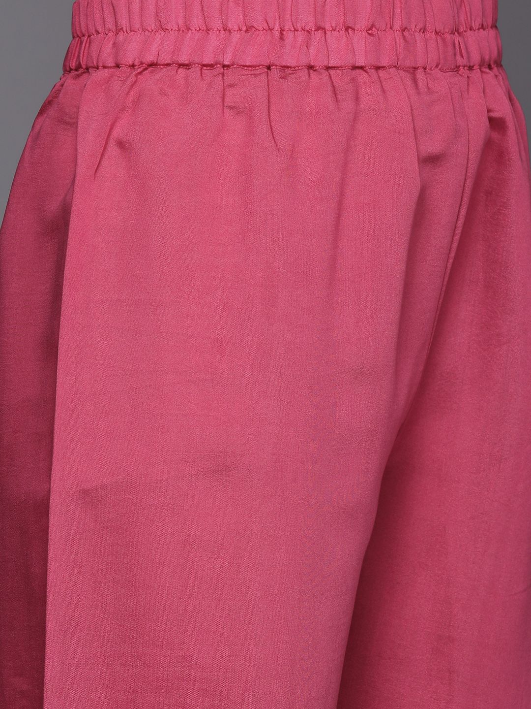 Indyancart VA Women's Pink Ethnic Motifs Embroidered Thread Work Kurta with Trousers & With Dupatta