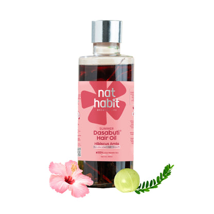 Nat Habit Hibiscus Amla Hair Growth & Thickening Ayurvedic Oil With Rosemary Coconut Castor