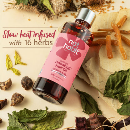 Nat Habit Hibiscus Amla Hair Growth & Thickening Ayurvedic Oil With Rosemary Coconut Castor