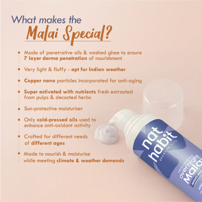 Nat Habit Cocoa Mogra Night Restore Face Cream, Light Face Moisturizer For Glowing Skin