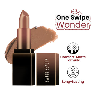 Swiss Beauty HD Matte Lipstick , High Coverage , Lightweight - 28  Blushing Mauve