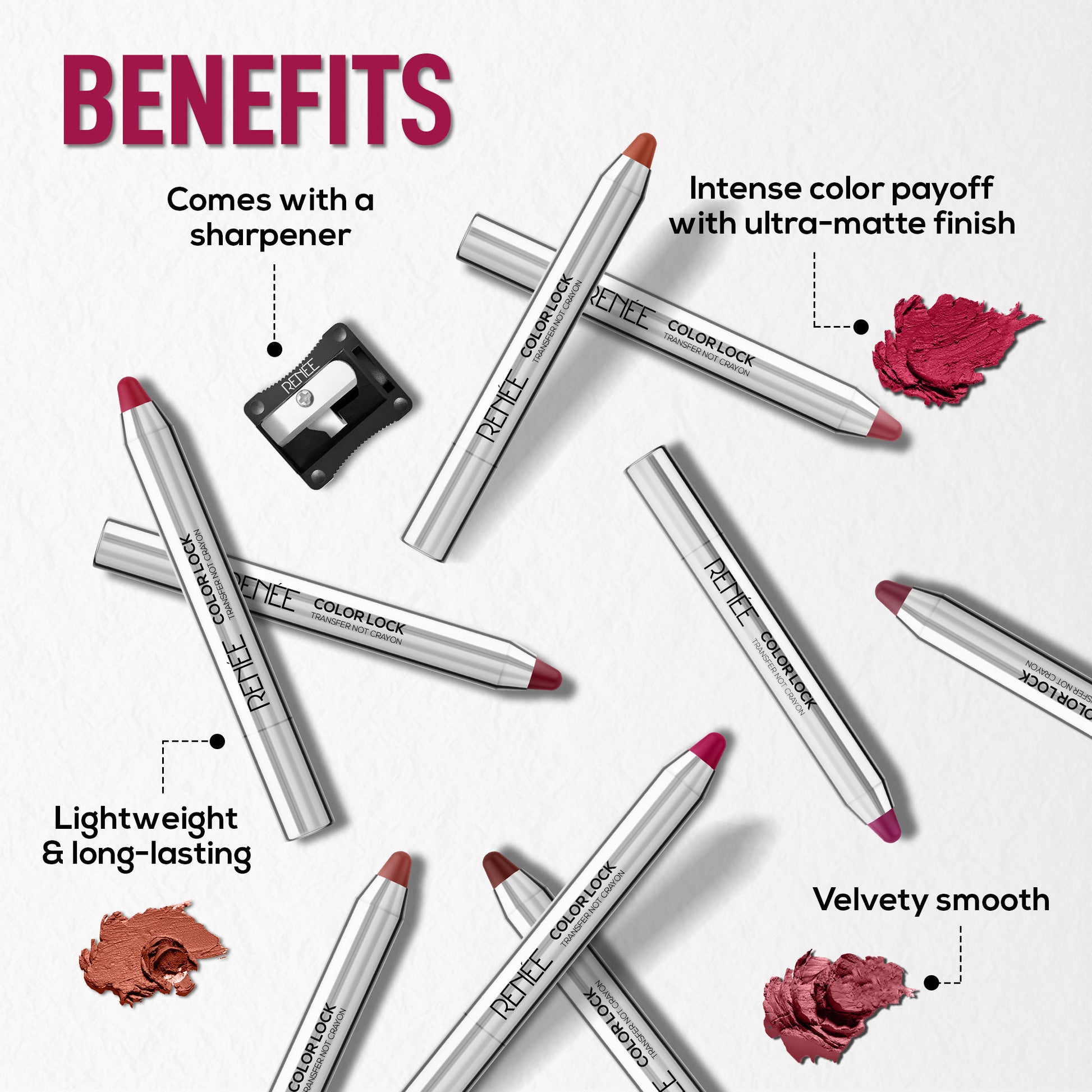 Renee Cosmetics Colorlock Transfer Not Crayon - 04 Flare