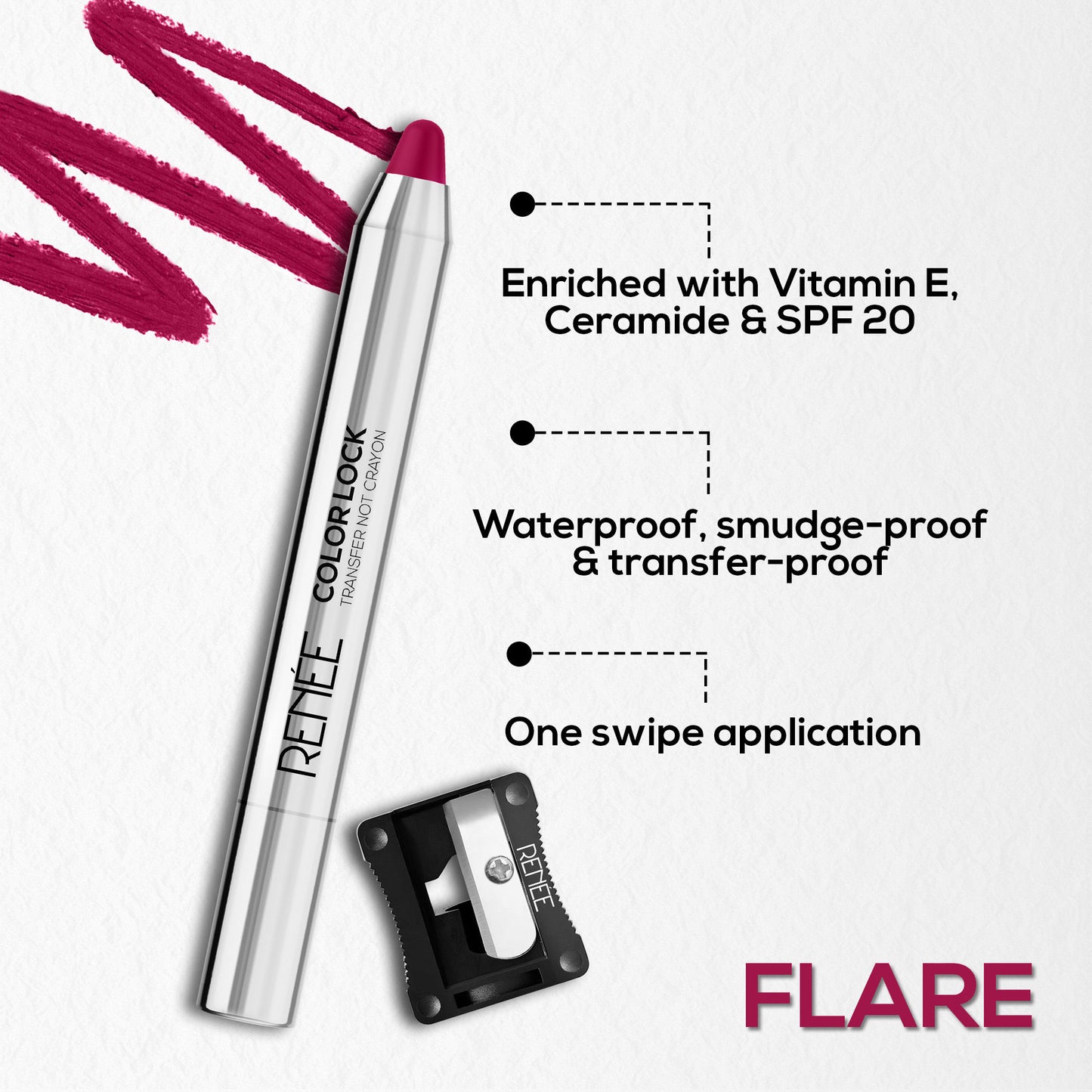 Renee Cosmetics Colorlock Transfer Not Crayon - 04 Flare