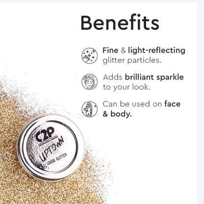 C2P Pro Uptown Loose Glitter for Eye Makeup Highly Pigmented Eyeshadow Powder - Decent Diamond 16