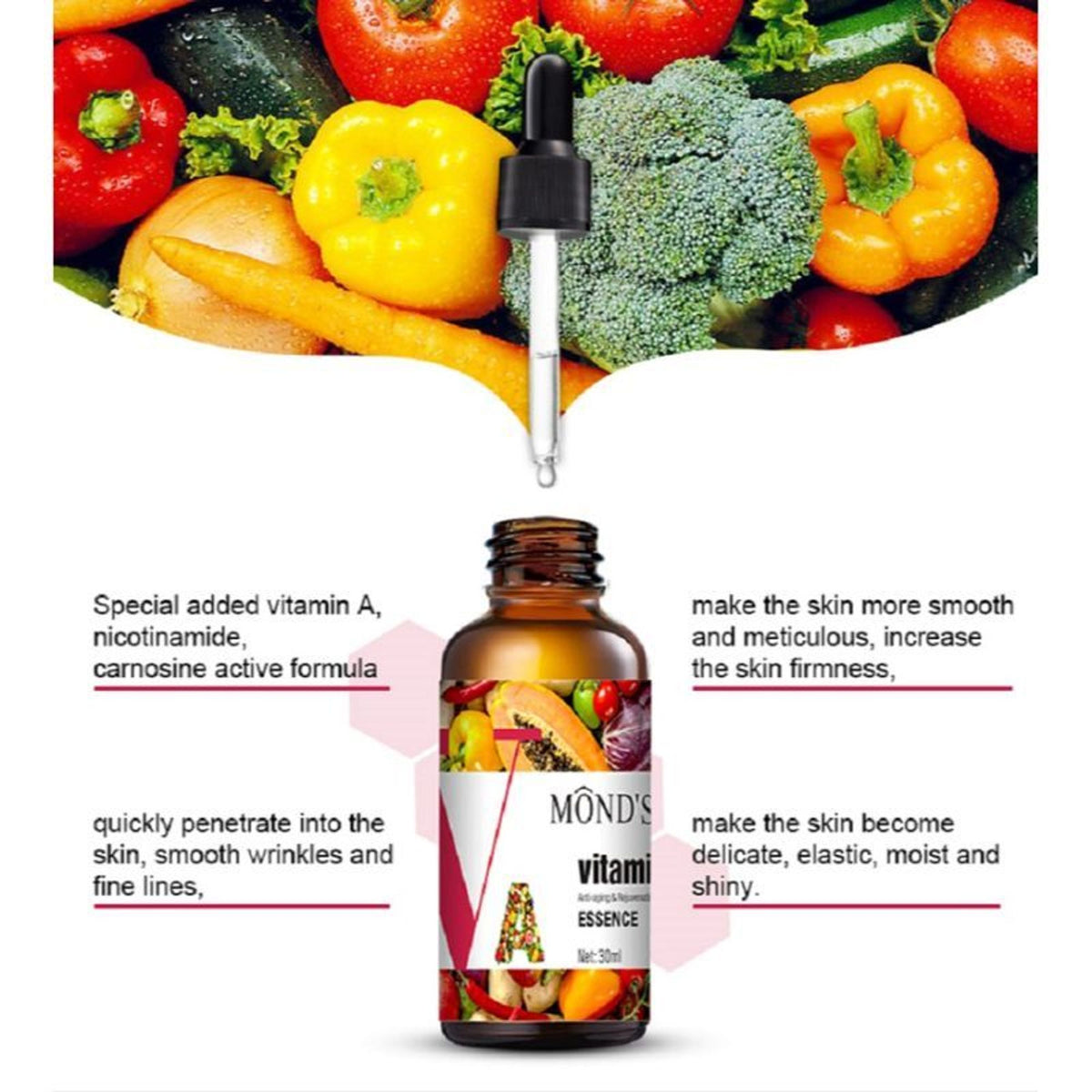 Mond'Sub Vitamin A Retinol Face Serum With Hyaluronic Acid And Vita E For Anti-Aging (Night Serum)
