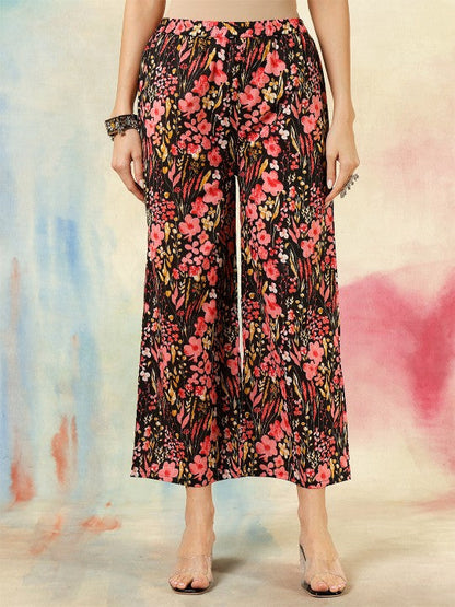 Women's Women Floral Printed Regular Pure Cotton Kurta with Trousers & With Dupatta