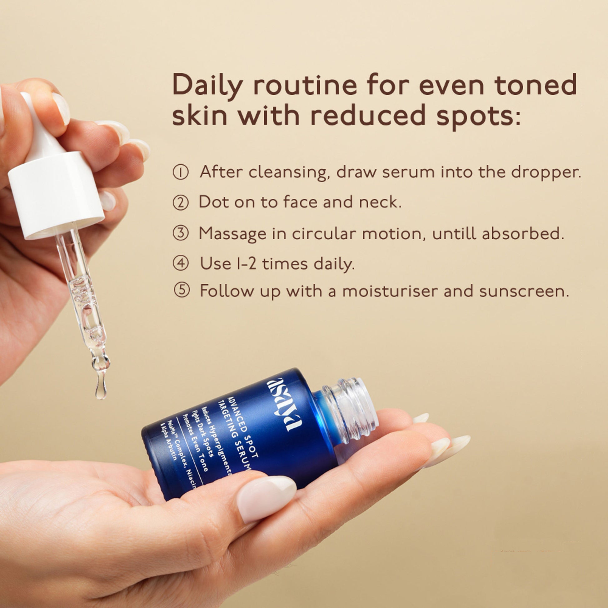 Asaya Advanced Dark Spot Pigmentation Face Serum for Men & Women with MelaMe Complex & Niacinamide
