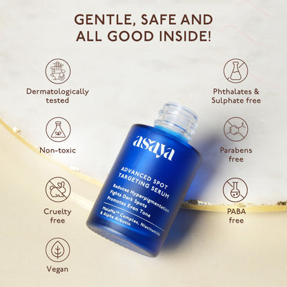 Asaya Advanced Dark Spot Pigmentation Face Serum for Men & Women with MelaMe Complex & Niacinamide