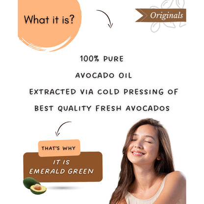 Mystiq Living Avocado Oil For Hair, Face Oil, Skin & Body Massage | Pure & Organic Cold Pressed