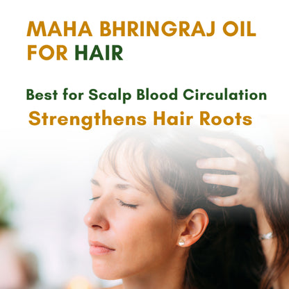 Mystiq Living Maha Bhringraj Oil for Hair Growth, Herbal Hair Oil with 9 Herbs