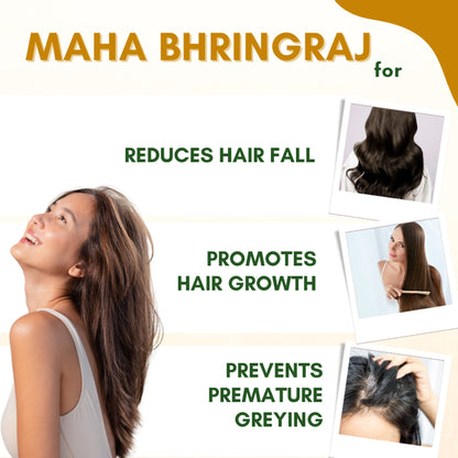 Mystiq Living Maha Bhringraj Oil for Hair Growth, Herbal Hair Oil with 9 Herbs