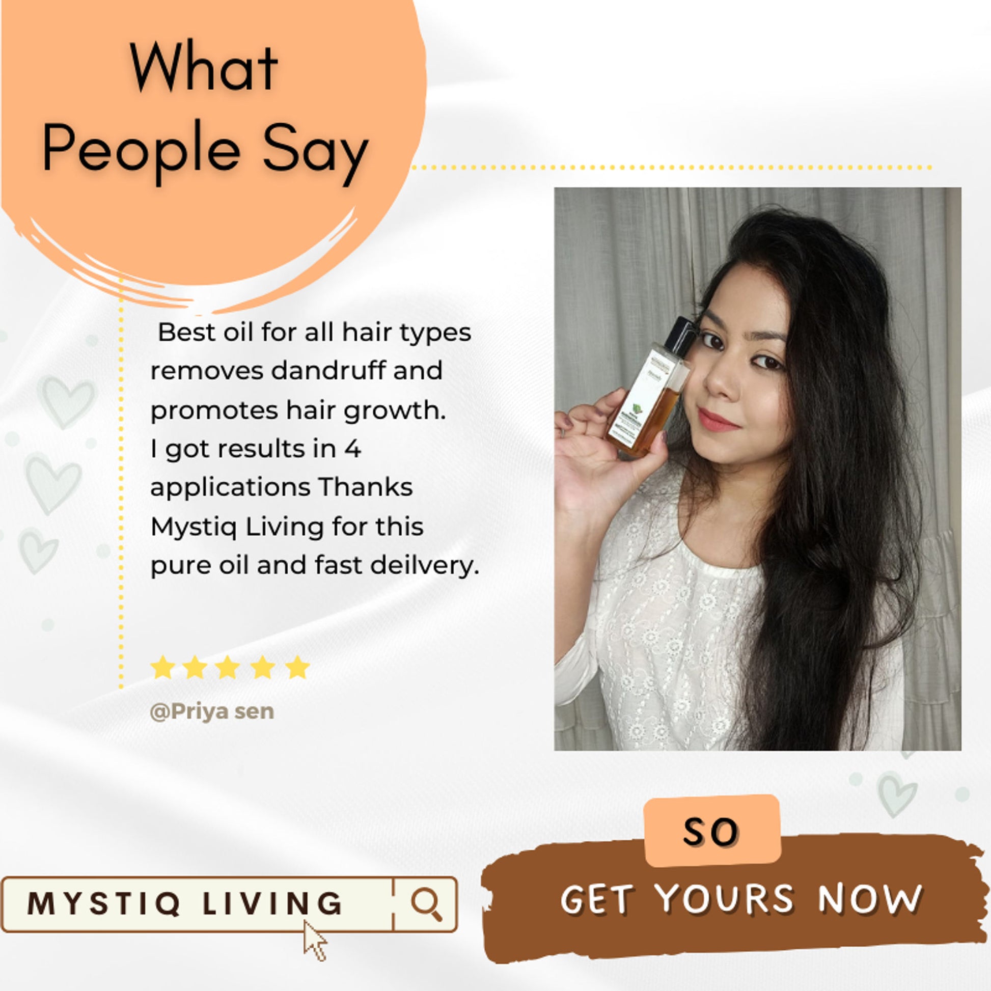 Mystiq Living Maha Bhringraj Oil for Hair Growth, Herbal Hair Oil with 9 Herbs