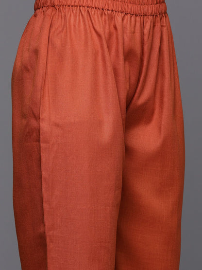 Indyancart VA Women's Floral Embroidered Gotta Patti Kurta with Trousers & With Dupatta