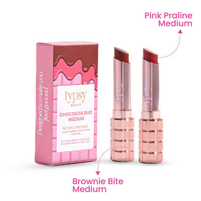 Typsy Beauty Chocokiss Duo Set Of 2 - Pink Praline And Brownie Bite Medium