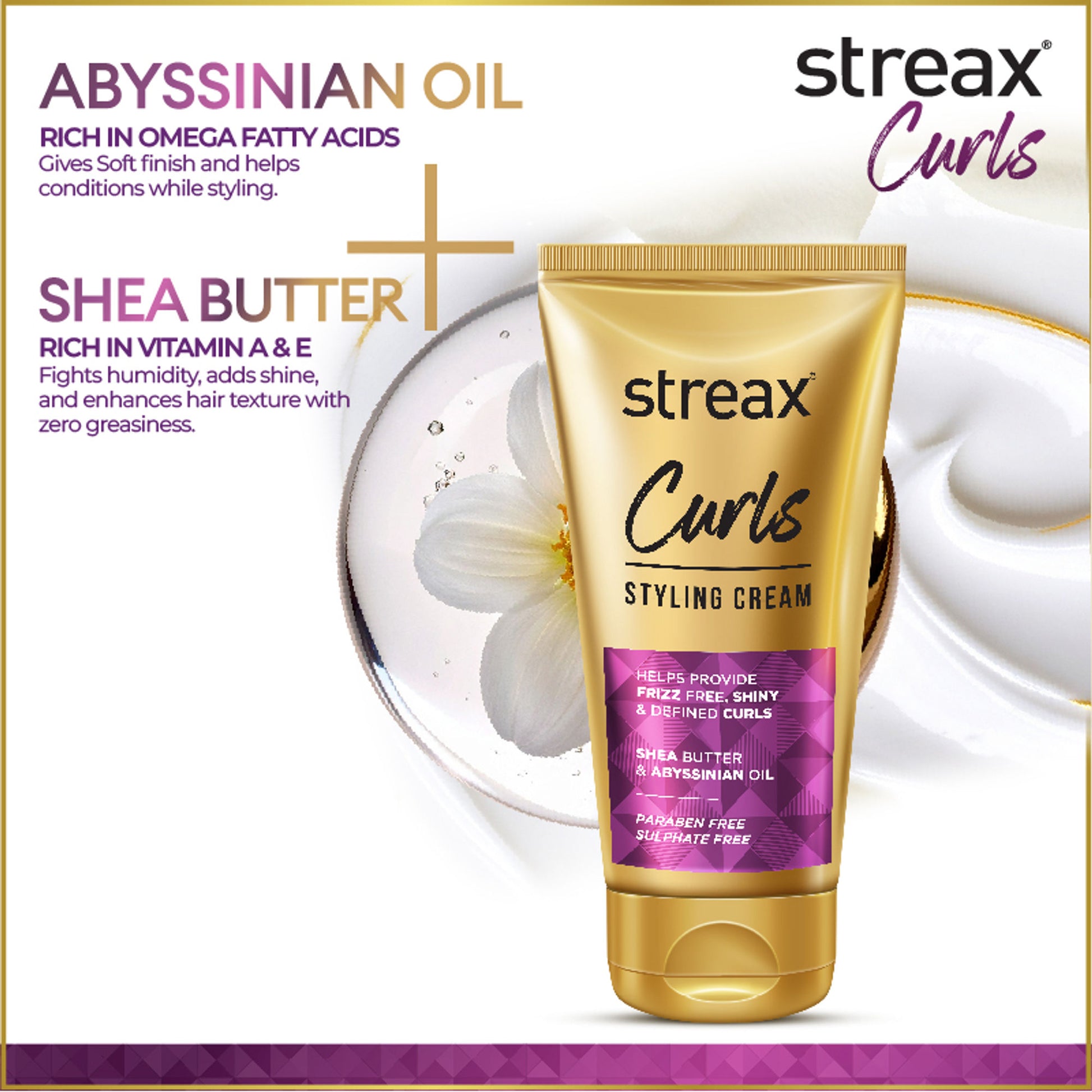 Streax Curls Styling Cream Sulphate And Paraben Free