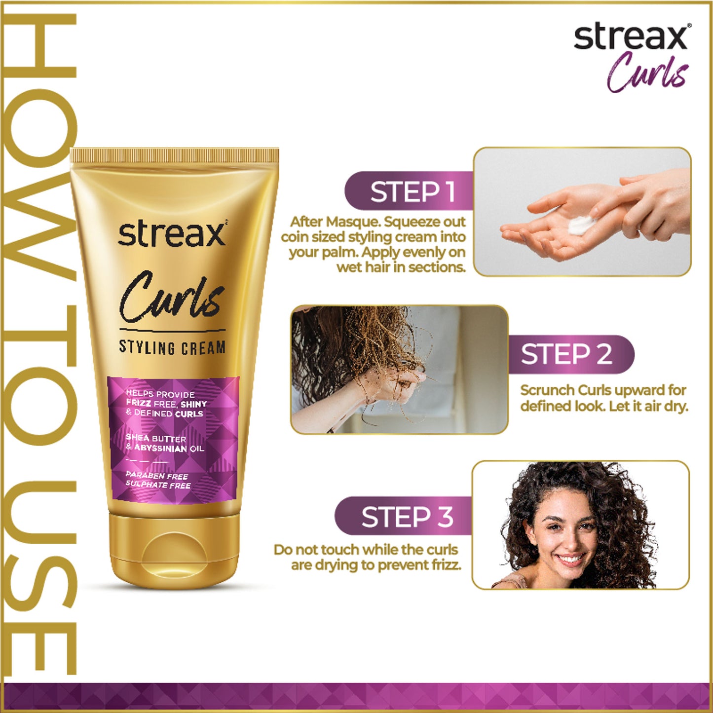 Streax Curls Styling Cream Sulphate And Paraben Free