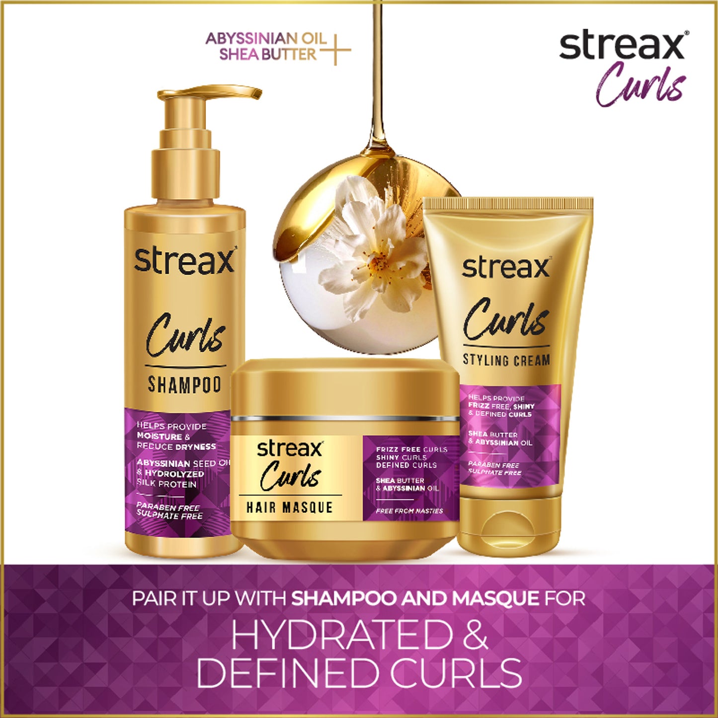 Streax Curls Styling Cream Sulphate And Paraben Free