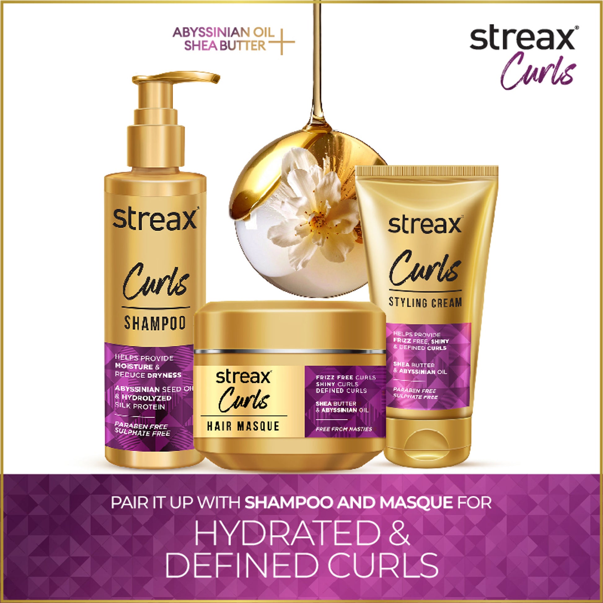 Streax Curls Styling Cream Sulphate And Paraben Free