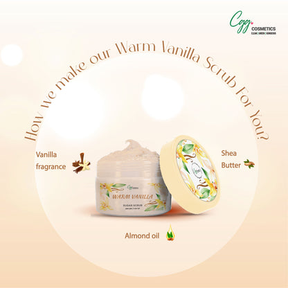 CGG Cosmetics Warm Vanilla Sugar Scrub + Free Strawberry Lip Scrub