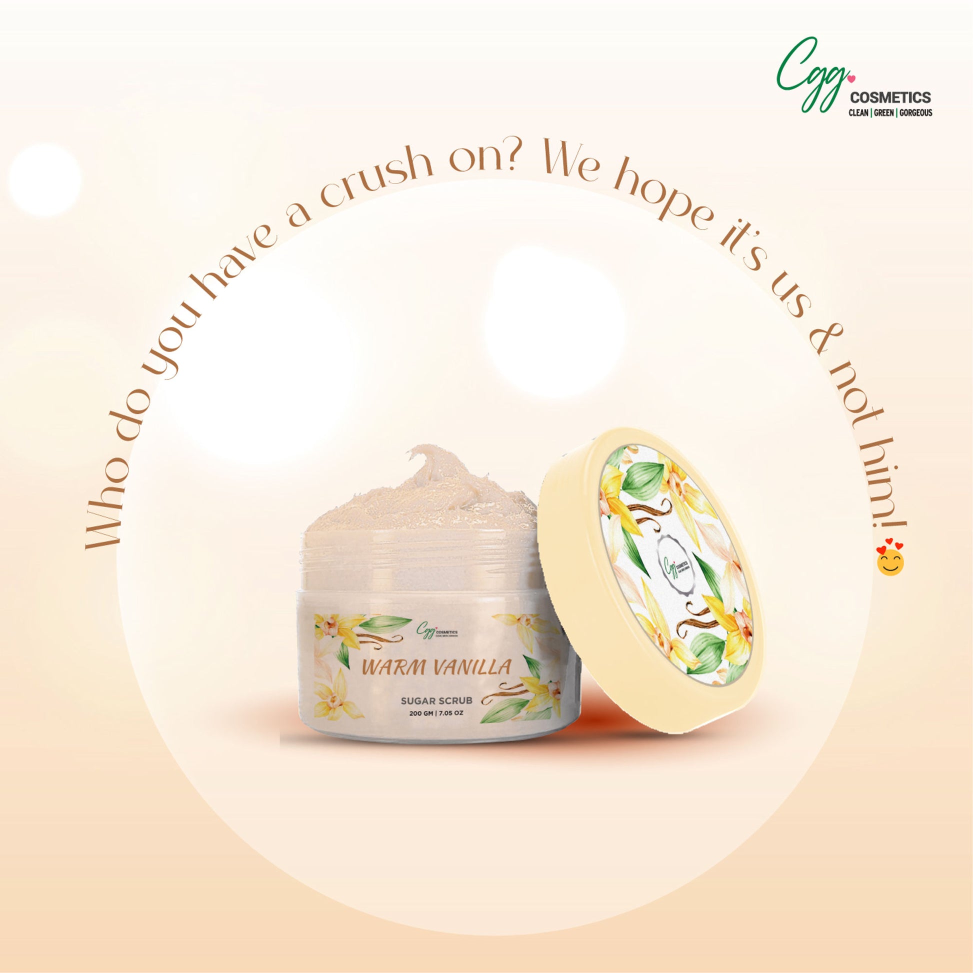CGG Cosmetics Warm Vanilla Sugar Scrub + Free Strawberry Lip Scrub