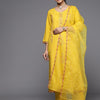 Dhiyona VA Women'sEthnic Motifs Embroidered Mirror Work Kurta With Trousers & With Dupatta