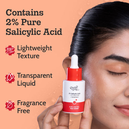 Chemist at Play 2% Salicylic Acid face serum in a pump bottle, designed to treat active acne and control excess oil.