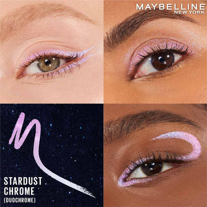 Maybelline Tattoo Gel Eyeliner - Striking Navy Blue, Metallic/Matte, Water & Smudge-proof, Last 36H - Stardust Chrome