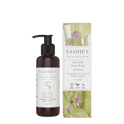 SADHEV Ayurvedic Ashwagandha, Celery Seed Oil & Rosa Centifolia Hydrating Body Wash