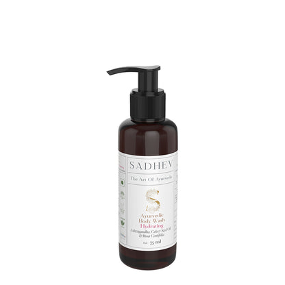 SADHEV Ayurvedic Ashwagandha, Celery Seed Oil & Rosa Centifolia Hydrating Body Wash