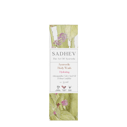 SADHEV Ayurvedic Ashwagandha, Celery Seed Oil & Rosa Centifolia Hydrating Body Wash