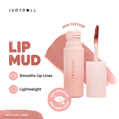 Judydoll Lip Mud - P01 Peachy Warm Nude