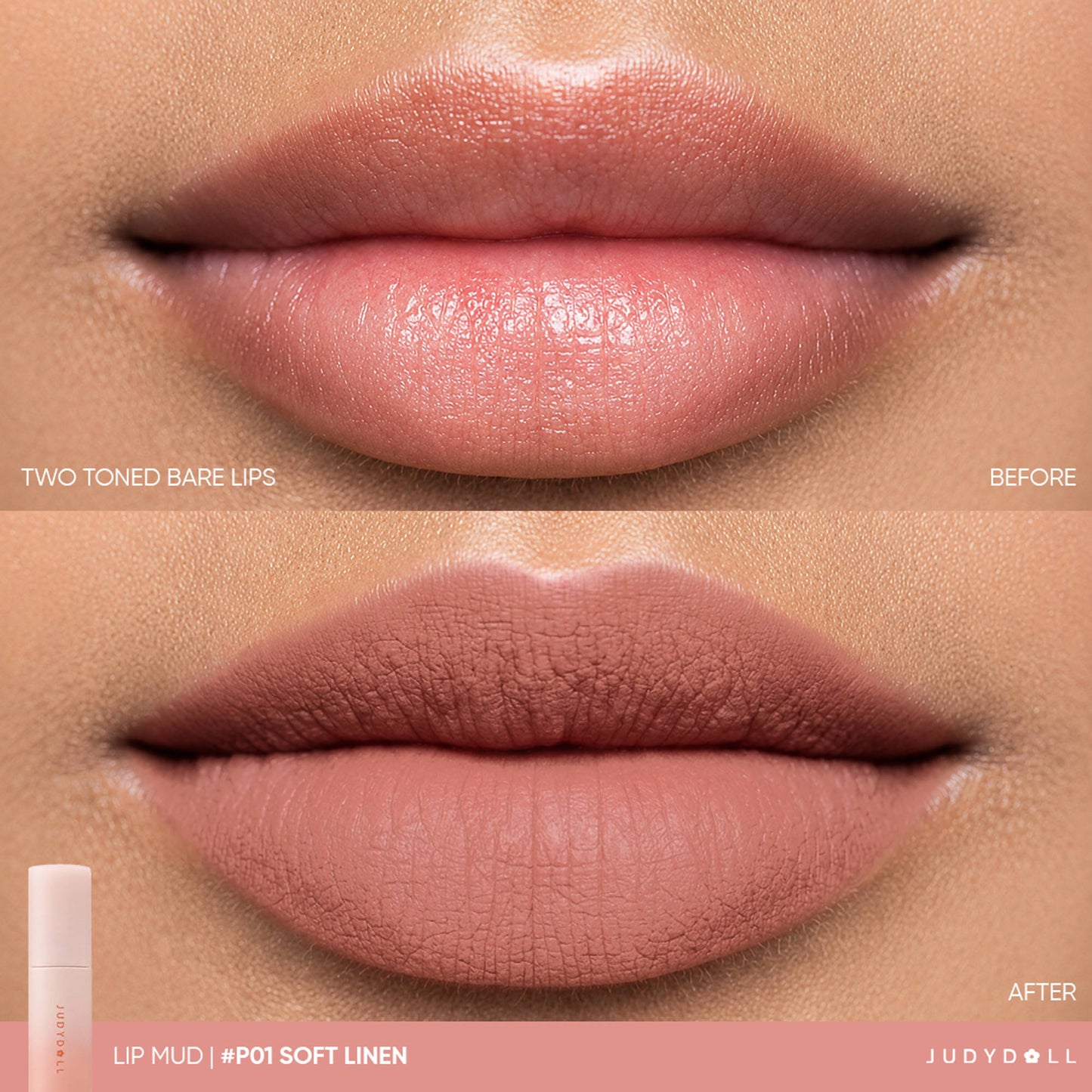 Judydoll Lip Mud - P01 Peachy Warm Nude