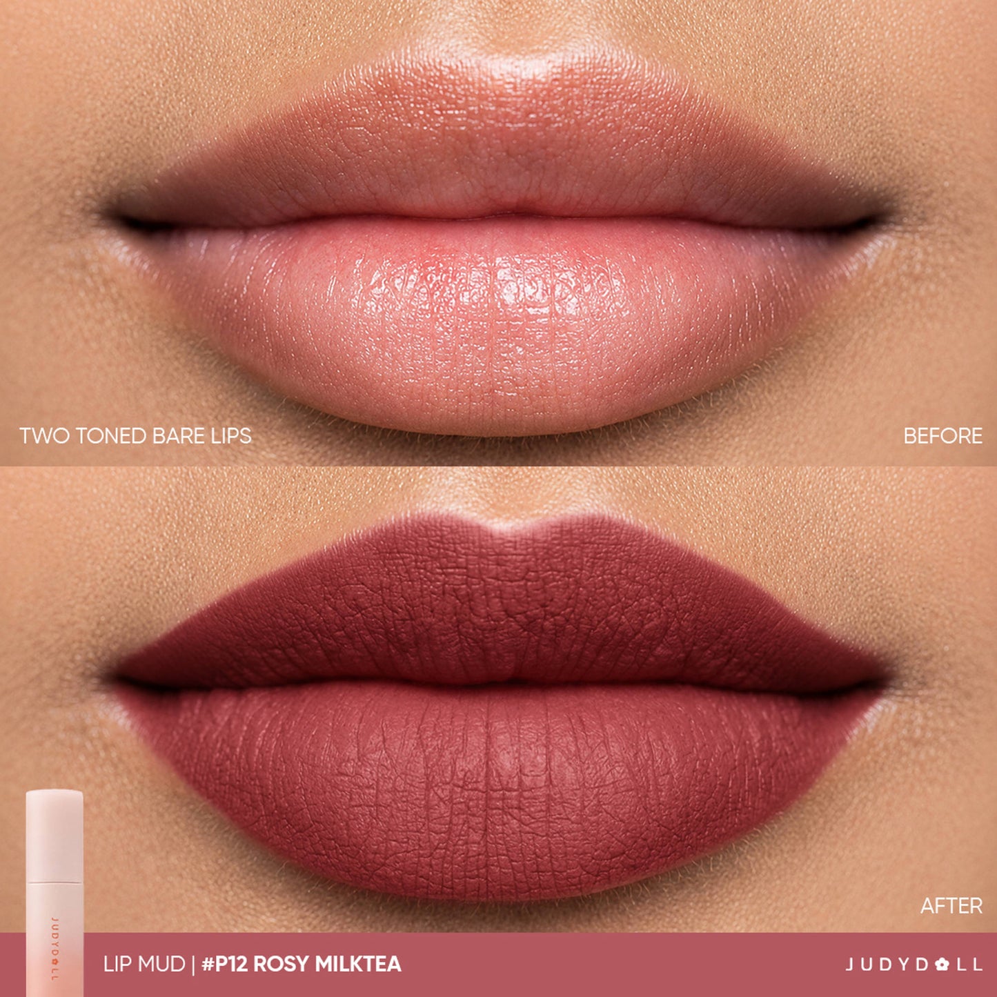 Judydoll Lip Mud - P12 Rosy Milktea