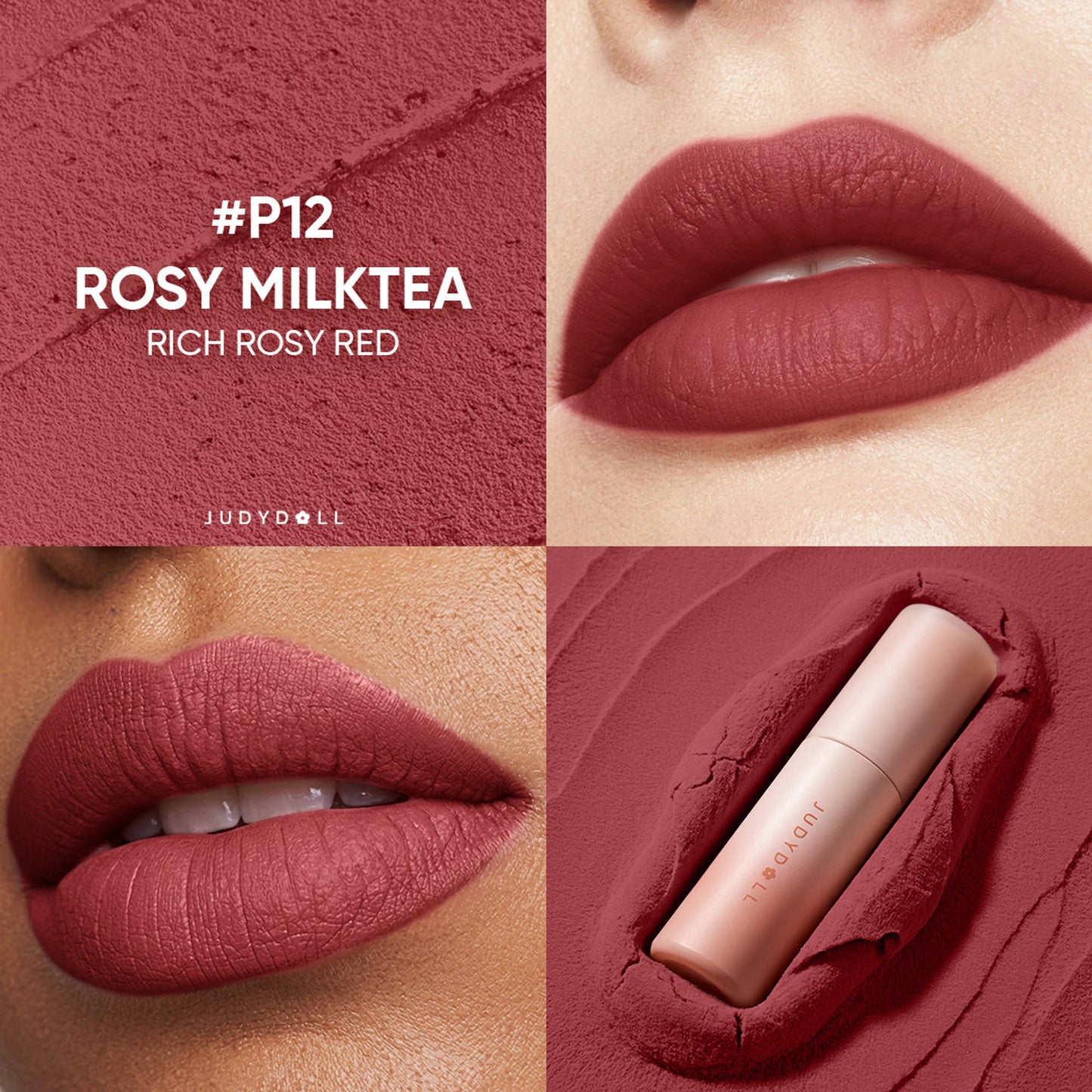 Judydoll Lip Mud - P12 Rosy Milktea