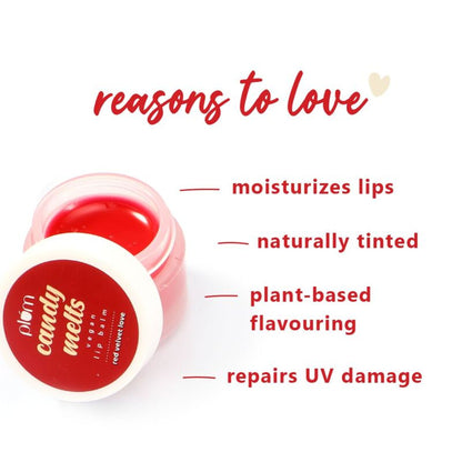 Plum Candy Melts Vegan Lip Balm - Red Velvet Love - Red Velvet Love