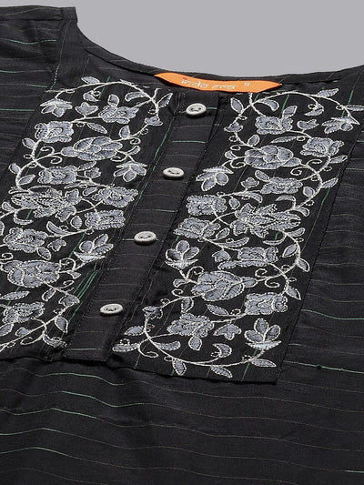 Indyancart IE Women Ethnic Motifs Embroidered Straight Kurta