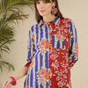 Indyancart IE Printed Pure Cotton Straight Tunic & Trousers Co-Ord Set