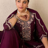 Dhiyona IE Women Ethnic Motifs Embroidered Regular Sequinned Kurta with Sharara & With Dupatta
