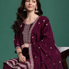 Dhiyona IE Ethnic Motifs Embroidered Regular Sequinned Kurta with Sharara & Dupatta