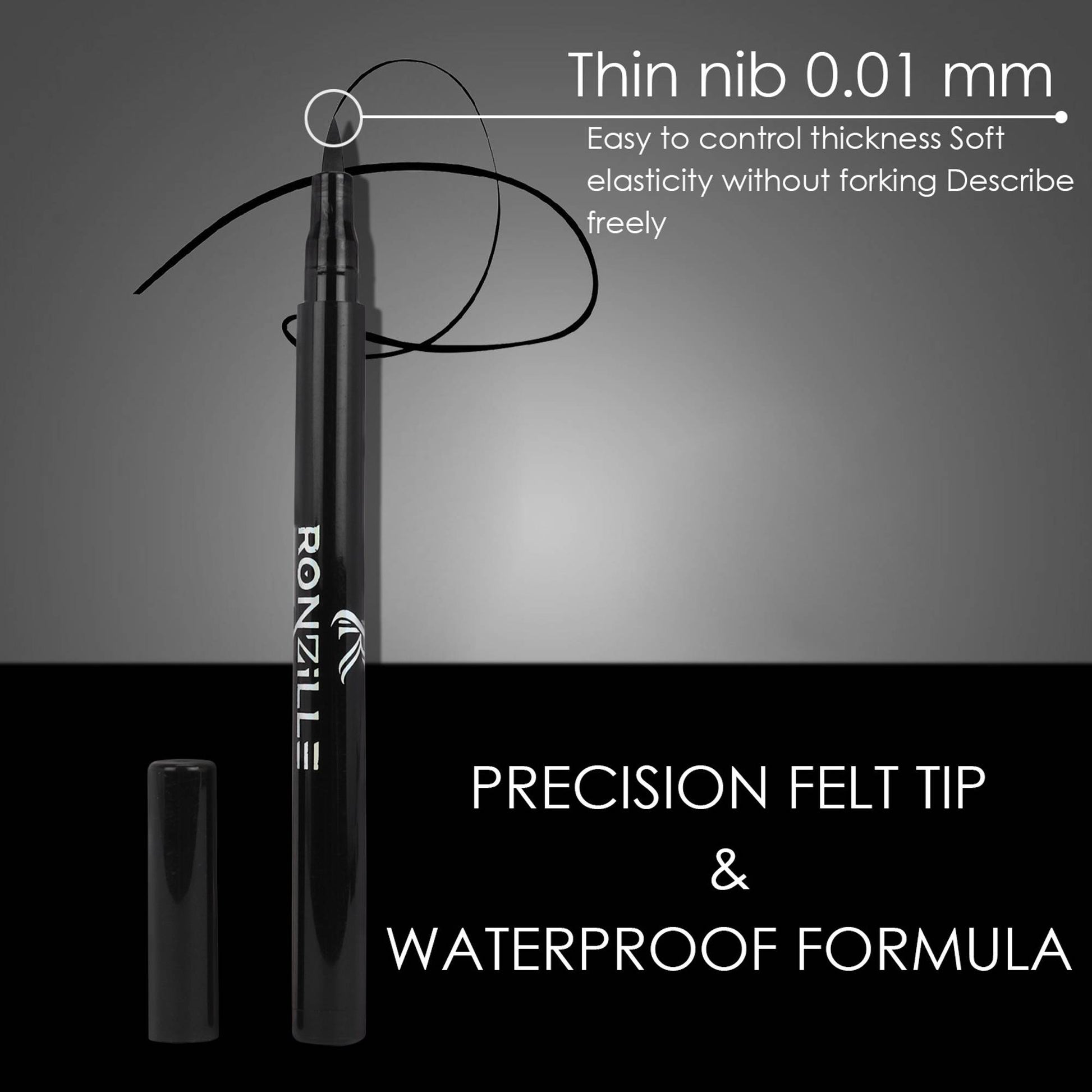 Ronzille Deep Black Sketch Matte Eyeliner Pencil Black