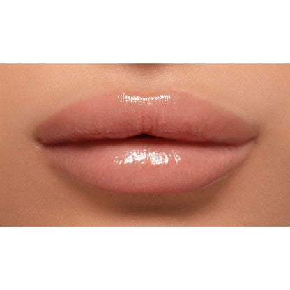 Lancome Lip Idole Butterglow hydrating lip balm in 21 Throwing Beige with high shine and smooth finish, displayed on a neutral background.