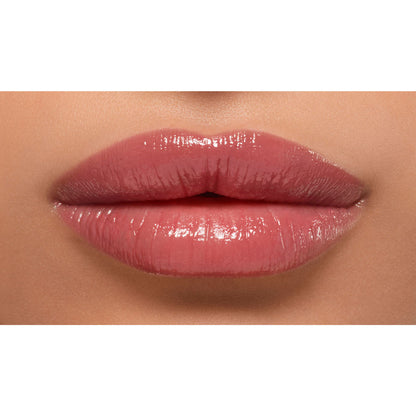 Lancome Lip Idole Butterglow hydrating lip balm in 50 Sheiks Rosy Nude, with a high-shine, smooth application on lips.