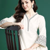 Dhiyona IE Women Ethnic Motifs Embroidered Regular Thread Work Kurta with Trousers