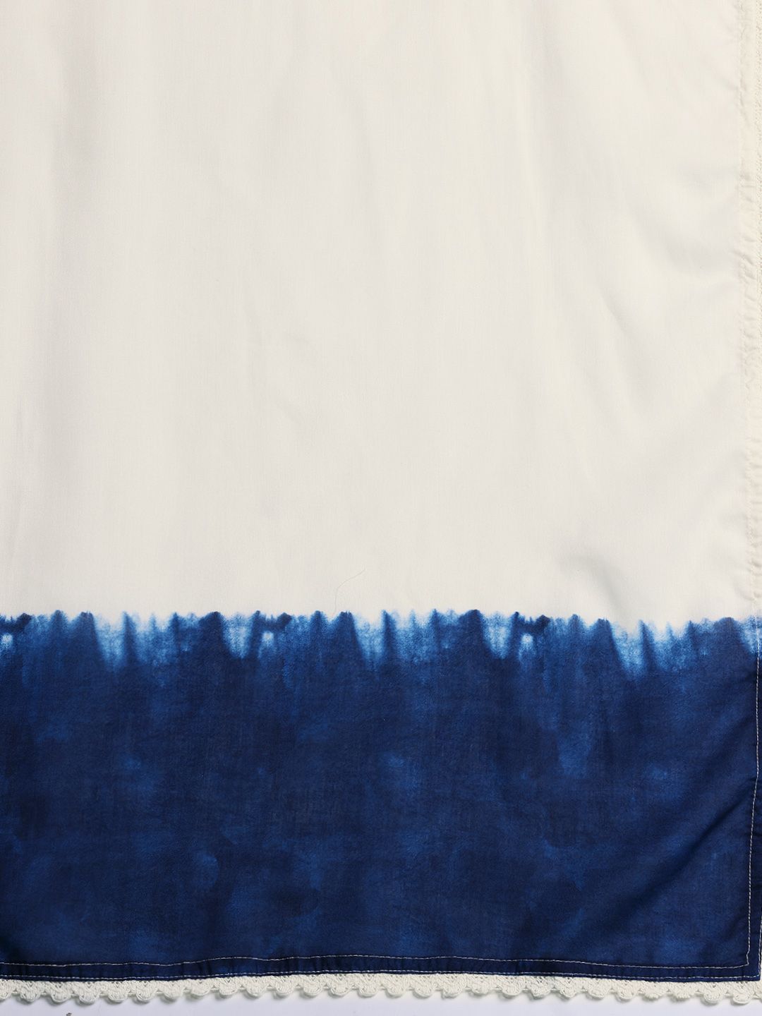 Indyancart IE Plus Size Ombre Printed Thread Work Linen Kurta with Trousers & With Dupatta