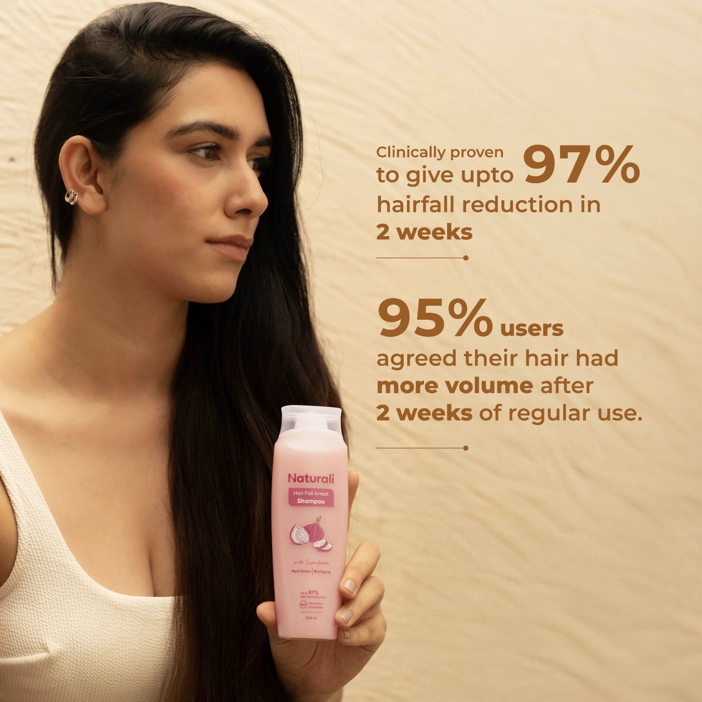 Naturali Hairfall Arrest Shampoo With Red Onion & Bhringraj