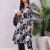 Dhiyona VA Women'sFloral Printed V-Neck Panelled Pure Cotton A-Line Kurta With Trouser
