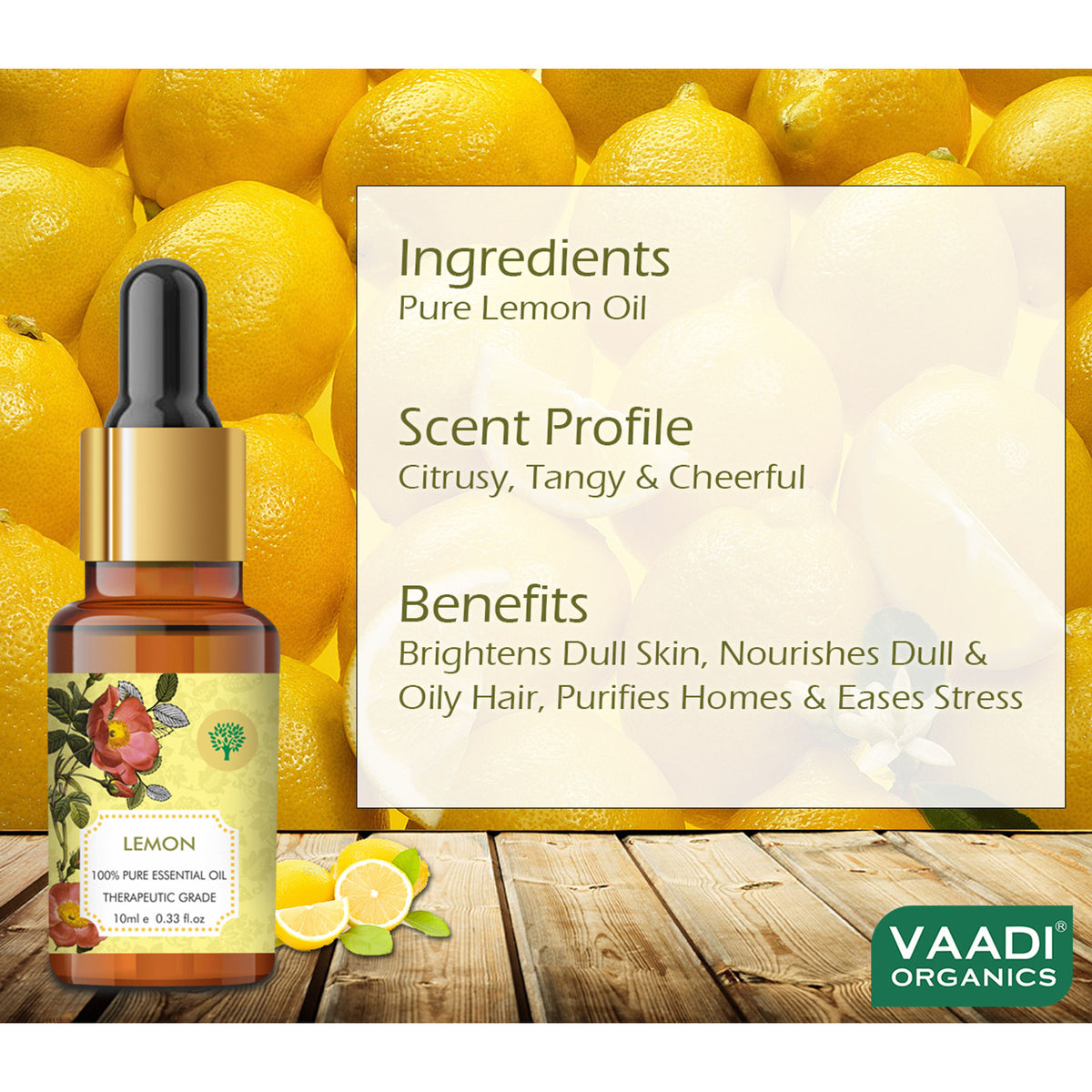 Vaadi Herbals Lemon 100% Pure Essential Oil Therapeutic Grade