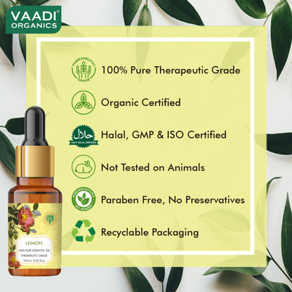 Vaadi Herbals Lemon 100% Pure Essential Oil Therapeutic Grade