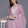 Dhiyona IE Floral Embroidered Regular Thread Work Kurta With Trousers & Dupatta