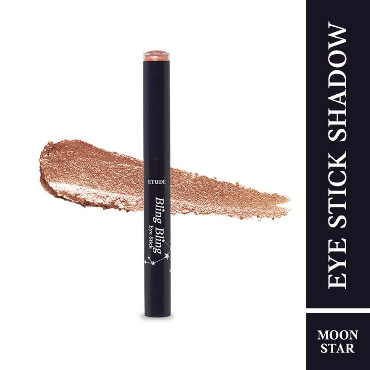 ETUDE Bling Bling Eyeshadow Stick in shade 18 Moon Star, showcasing a shimmering eyeshadow stick with a shiny, metallic finish.